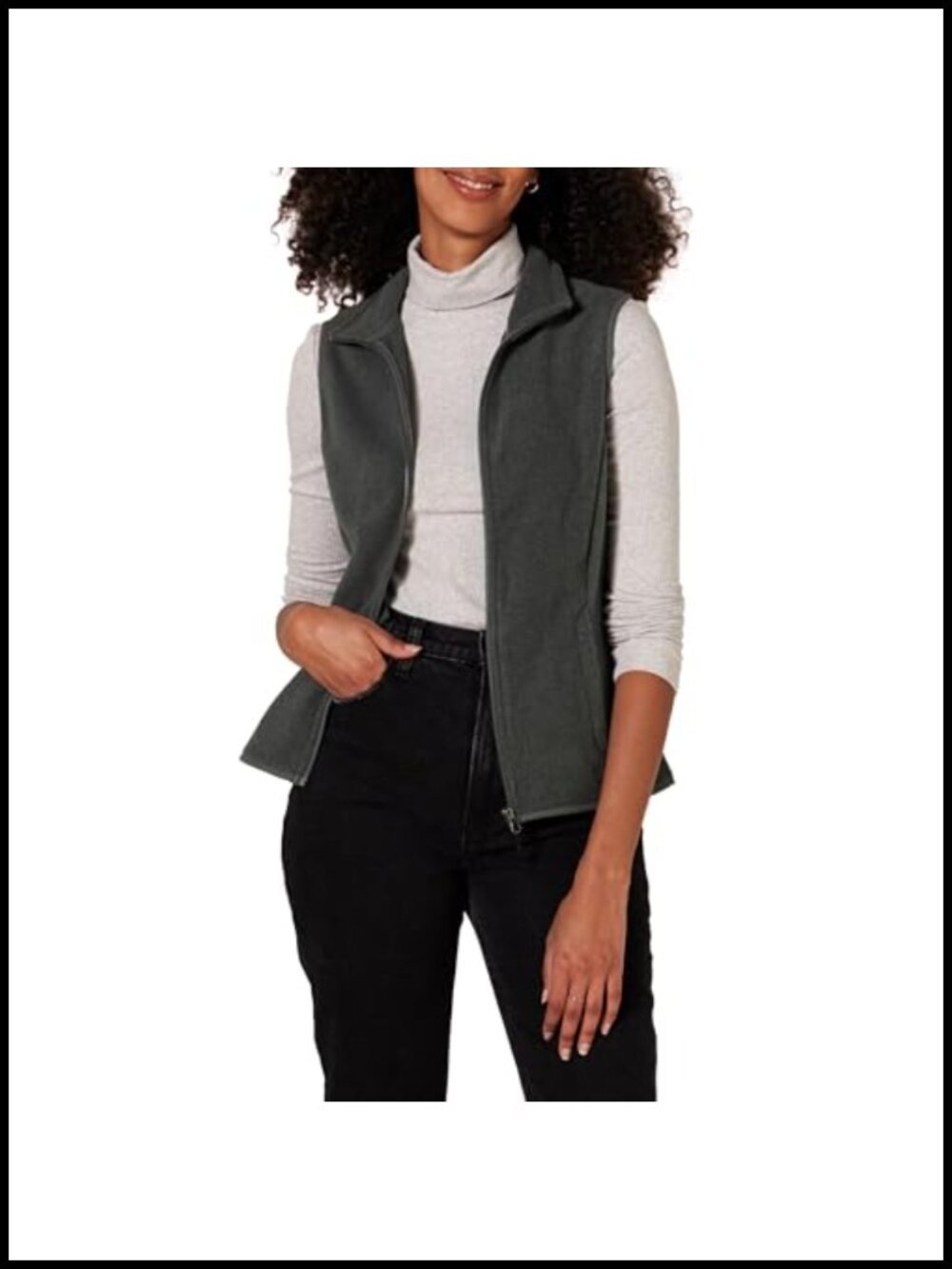 Women's Classic-Fit Sleeveless Polar Fleece Vest Zip Pockets